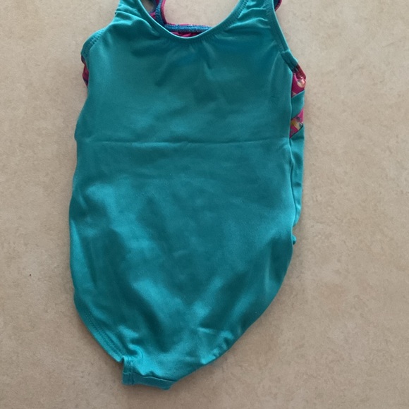 GK Teal and Pink Gymnastics Leotard - Picture 2 of 3